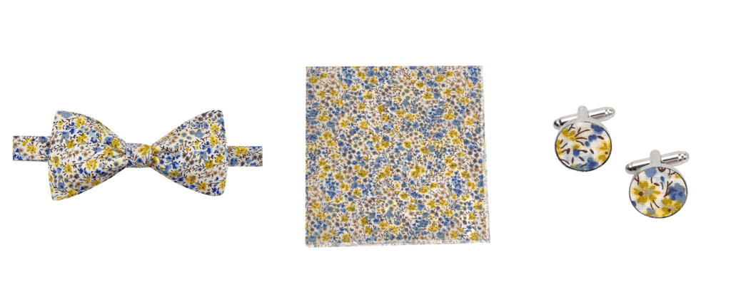 Noeuds papillon, boutons de manchette et pochette de costume assorti Gentille Alouette