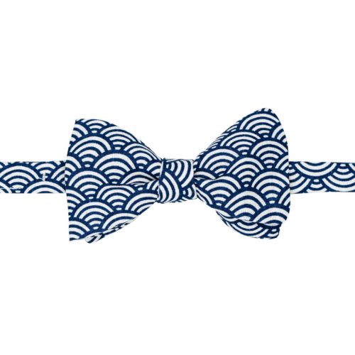 noeud papillon à vagues japonaises bleu navy