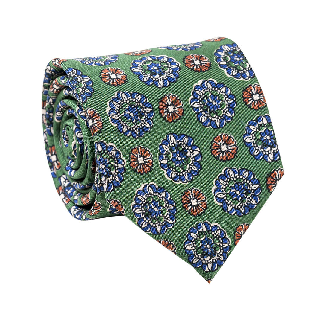 cravate soie eleganza fiorentina vert made in france gentille alouette 1