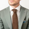 cravate soie marrone elegante made in france gentille alouette 2