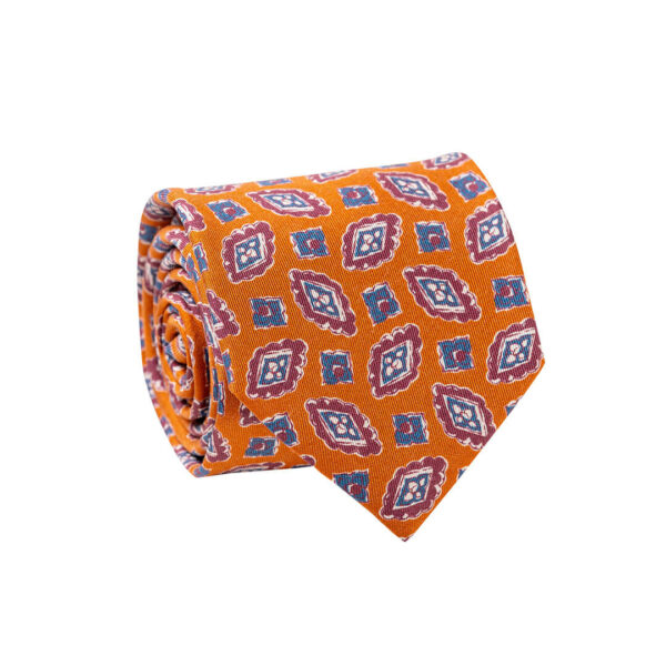 cravate soie venezia moderna orange made in france gentille alouette 1