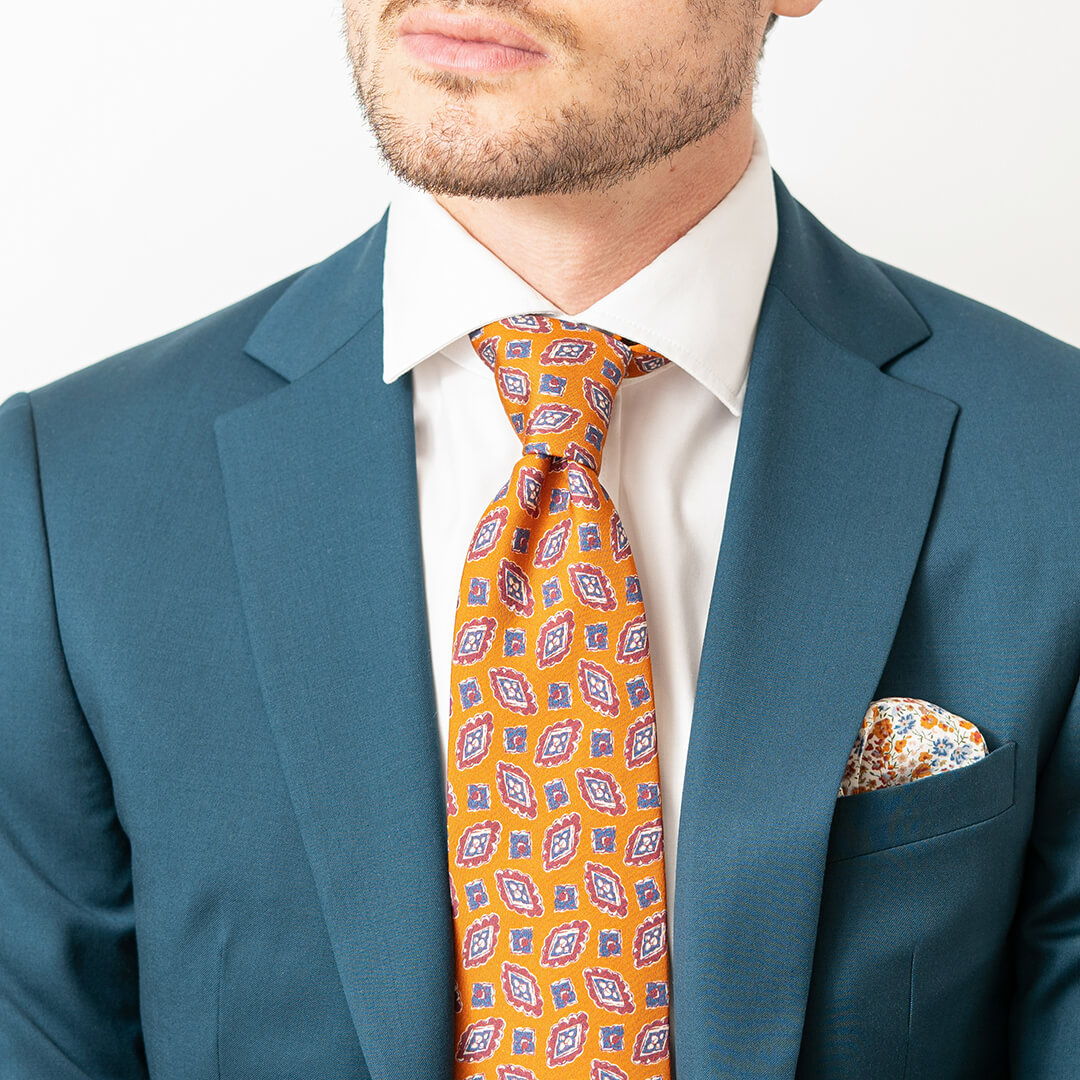 cravate soie venezia moderna orange made in france gentille alouette 2